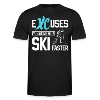 Cross Country Skiing XC Excuses Nordic Skiing - Men's Functional T-Shirt - black - Front - AI Model Male 178 dark (178cm)