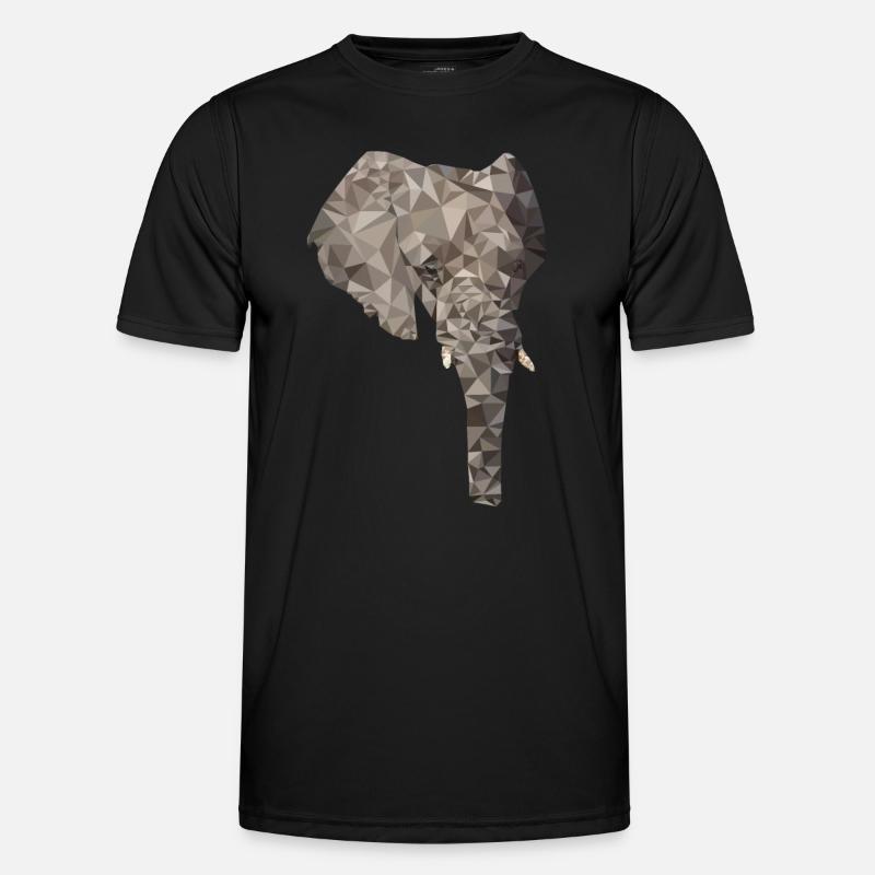 Elephant Polygon - Men's Functional T-Shirt - black