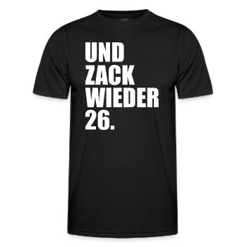 And Zack Again 26 Funny Darts - Men's Functional T-Shirt - black - Front - AI Model Male 178 dark (178cm)