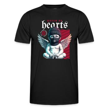 Hjerter Dame - Funktionsshirt til herrer - sort - Foran - AI Model Male 178 dark (178cm)