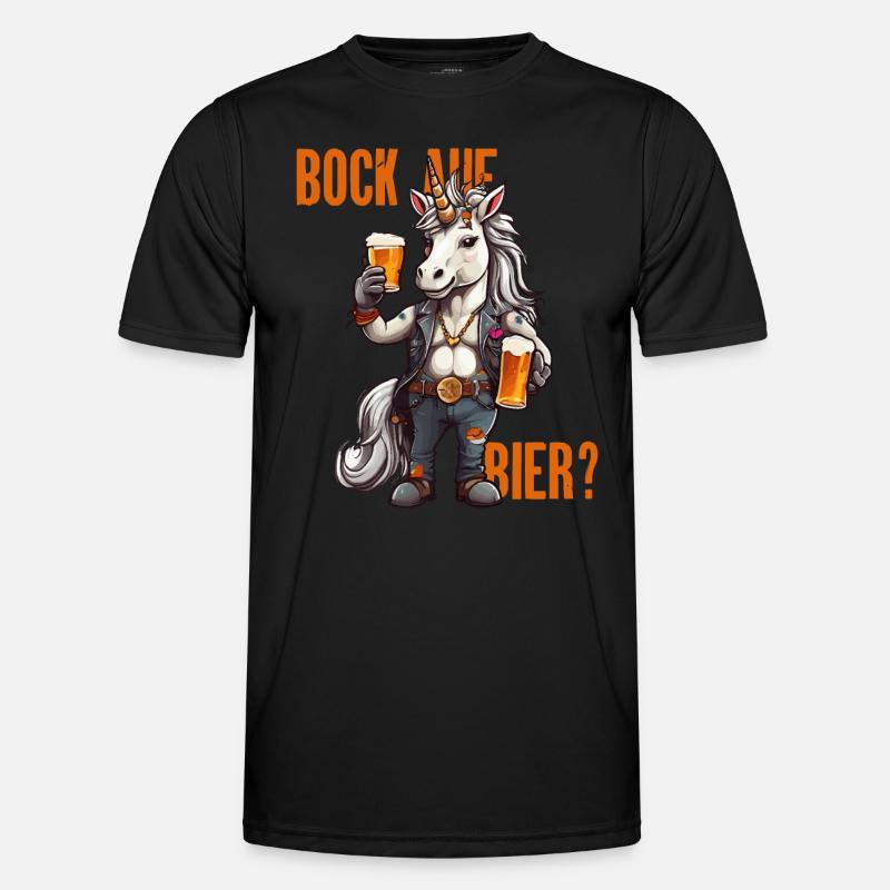 Einhorn mit zwei Bier - Bock auf Bier? Männer Funktions-T-Shirt