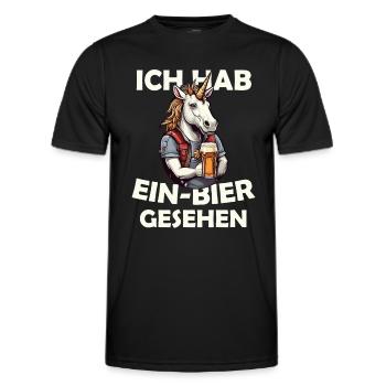I've seen a beer Unicorn with beer - Men's Functional T-Shirt - black - Front - AI Model Male 178 dark (178cm)