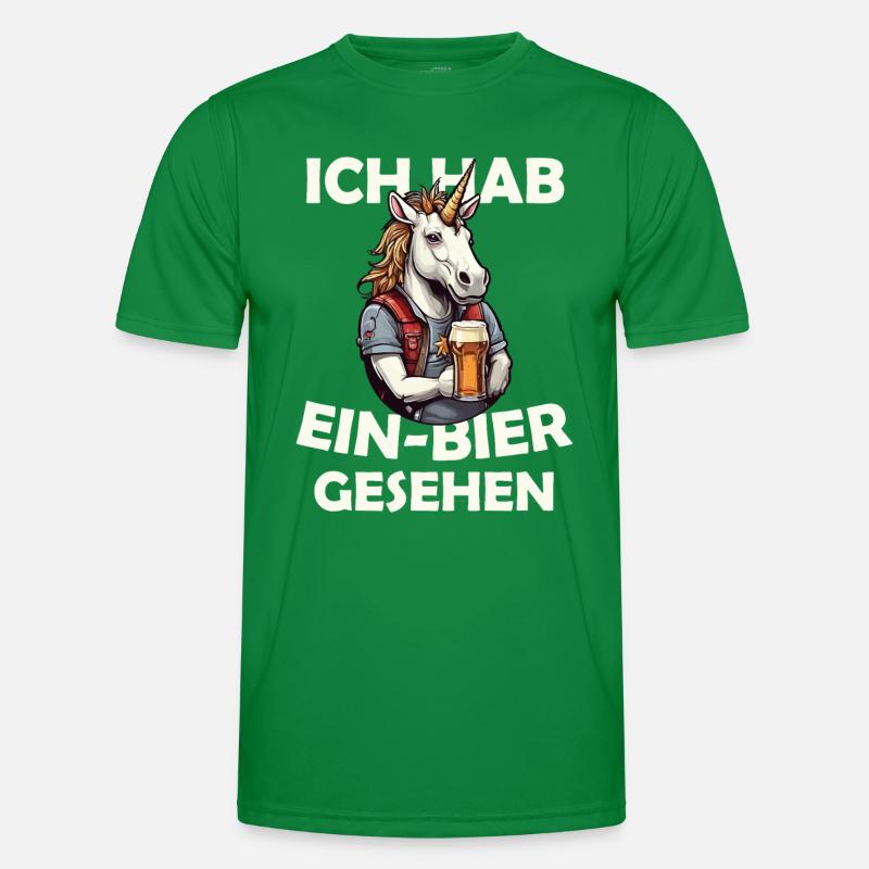Ich hab Ein-Bier gesehen Einhorn mit Bier Männer Funktions-T-Shirt