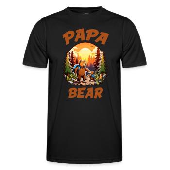 Papa Bear - Männer Funktions-T-Shirt - Schwarz - Vorne - AI Model Male 178 dark (178cm)