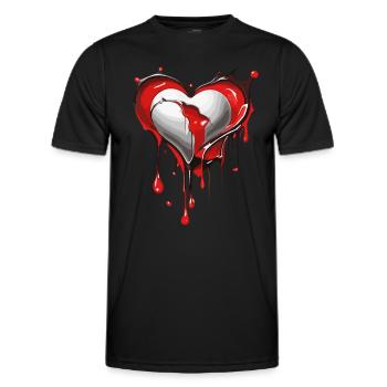 Le cœur brisé fond - T-shirt sport Homme - noir - Devant - AI Model Male 178 dark (178cm)