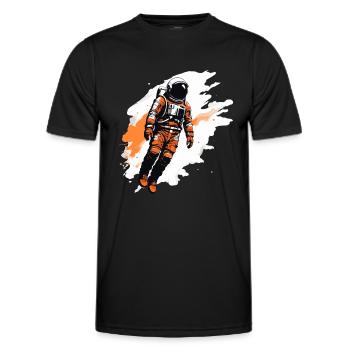 Floating Astronaut - Men's Functional T-Shirt - black - Front - AI Model Male 178 dark (178cm)
