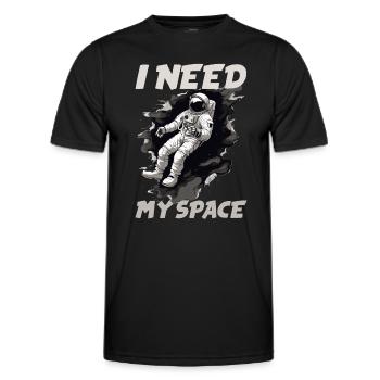 Spaceman i need my Space - Männer Funktions-T-Shirt - Schwarz - Vorne - AI Model Male 178 dark (178cm)