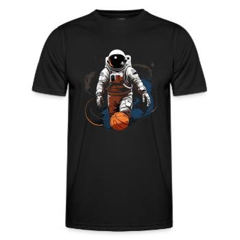 Basketball im Weltall - Männer Funktions-T-Shirt - Schwarz - Vorne - AI Model Male 178 dark (178cm)