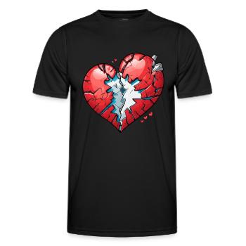 Gebrochenes Herz - Männer Funktions-T-Shirt - Schwarz - Vorne - AI Model Male 178 dark (178cm)