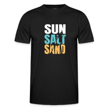 Sonne Salz Sand - Männer Funktions-T-Shirt - Schwarz - Vorne - AI Model Male 178 dark (178cm)