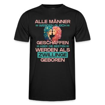 Sternzeichen Zwillinge - Männer Funktions-T-Shirt - Schwarz - Vorne - AI Model Male 178 dark (178cm)
