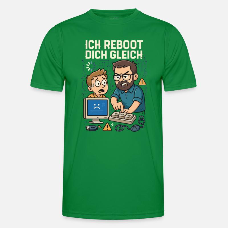Ich reboot dich gleich Männer Funktions-T-Shirt