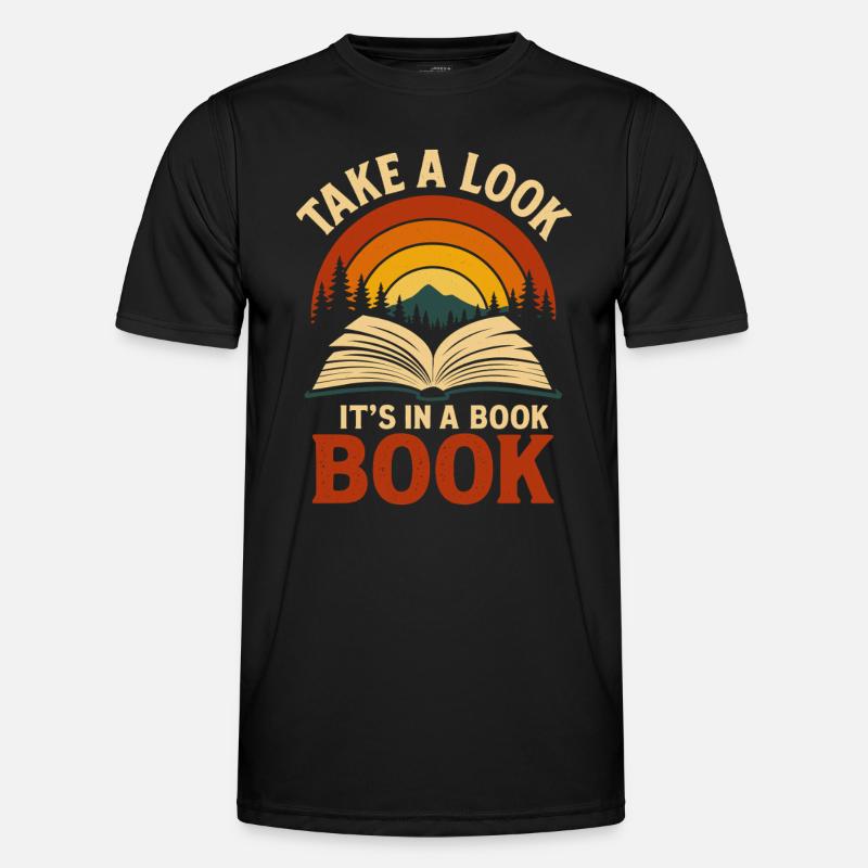 Retro-style reading adventure - Men's Functional T-Shirt - black