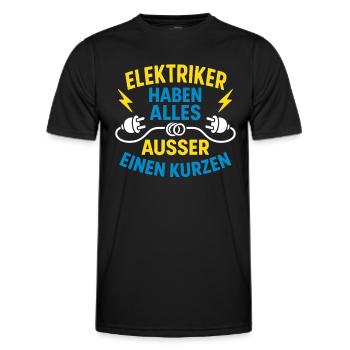 Lustiges Wortspiel für Elektriker - Männer Funktions-T-Shirt - Schwarz - Vorne - AI Model Male 178 dark (178cm)
