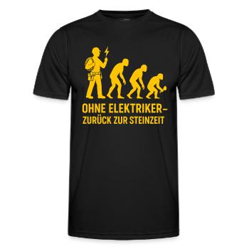 Ohne Elektriker zurück zur Steinzeit - Männer Funktions-T-Shirt - Schwarz - Vorne - AI Model Male 178 dark (178cm)