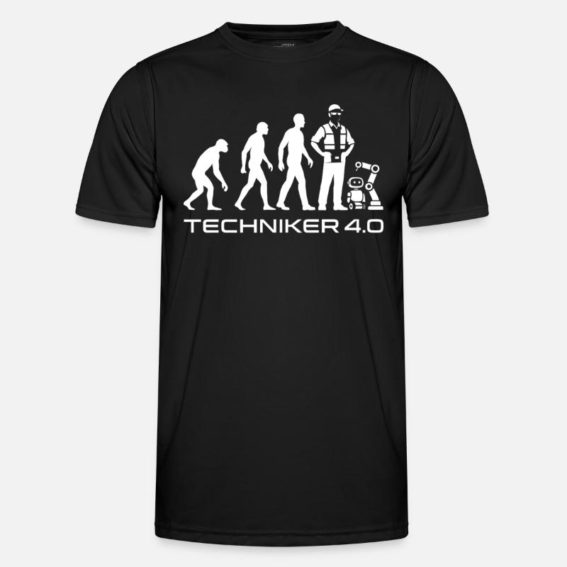 Techniker 4.0 Evolution - Männer Funktions-T-Shirt - Schwarz