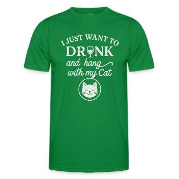 Vin et amour des chats combinés - T-shirt sport Homme - vert - Devant - AI Model Male 178 dark (178cm)