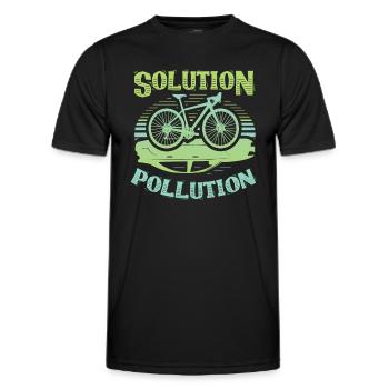 Polution Solution Umweltschutz Radfahren - Männer Funktions-T-Shirt - Schwarz - Vorne - AI Model Male 178 dark (178cm)