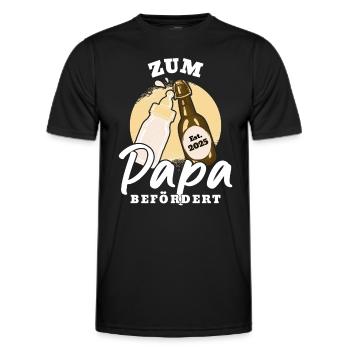 Papa 2024 in Bearbeitung Befördert zum Papa - Männer Funktions-T-Shirt - Schwarz - Vorne - AI Model Male 178 dark (178cm)