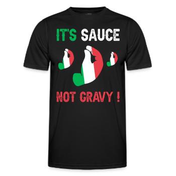 Expression Italienne Humour Sauce - T-shirt sport Homme - noir - Devant - AI Model Male 178 dark (178cm)