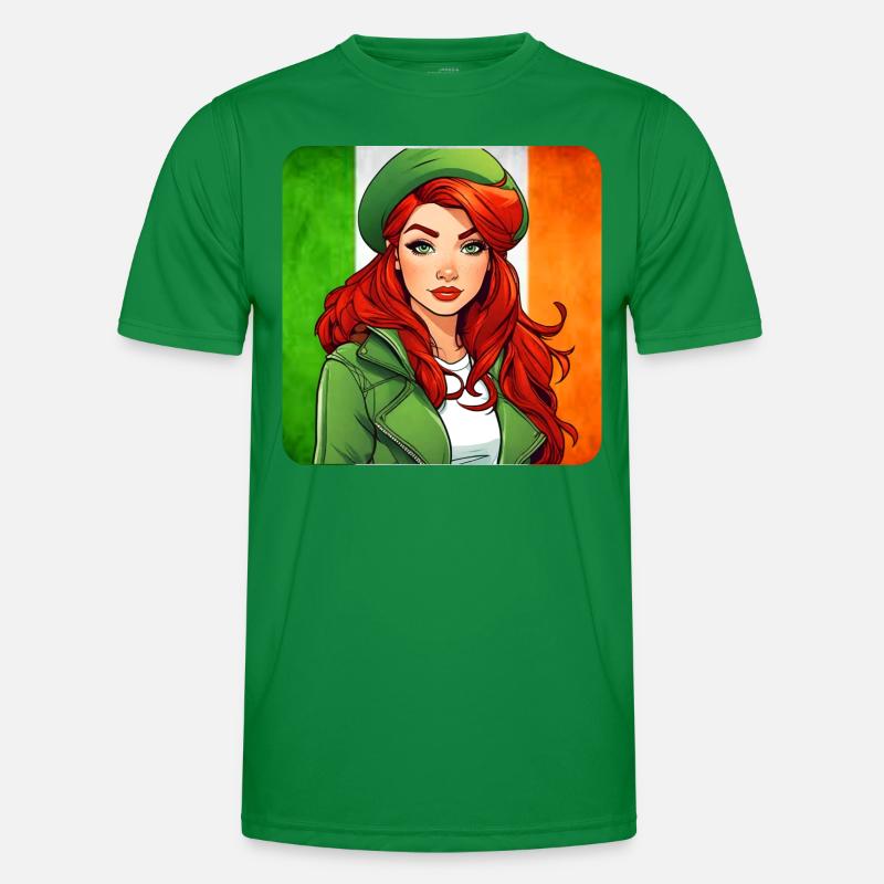 Cooles irisches rothaariges Mädchen Männer Funktions-T-Shirt