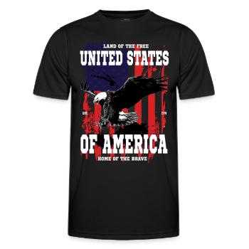USA United States of America - Männer Funktions-T-Shirt - Schwarz - Vorne - AI Model Male 178 dark (178cm)