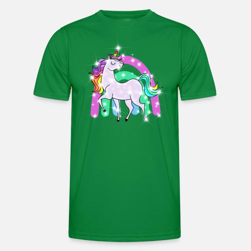 funkelndes Einhorn mit Regenbogen Männer Funktions-T-Shirt