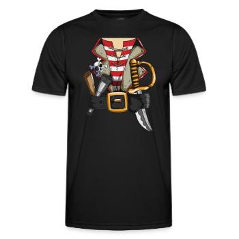 Piratengürtel Piratenoutfit Kostüm Piratenfamilie - Männer Funktions-T-Shirt - Schwarz - Vorne - AI Model Male 178 dark (178cm)