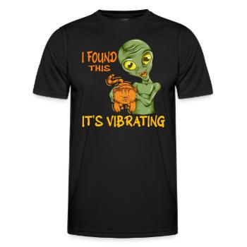 Witziges Alien Katze Motiv Spruch Schnurren Kater - Männer Funktions-T-Shirt - Schwarz - Vorne - AI Model Male 178 dark (178cm)