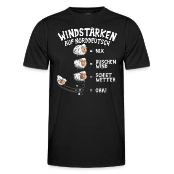 Schafe Windstärke Nix Shiet Wetter lustiges Schaf - Männer Funktions-T-Shirt - Schwarz - Vorne - AI Model Male 178 dark (178cm)