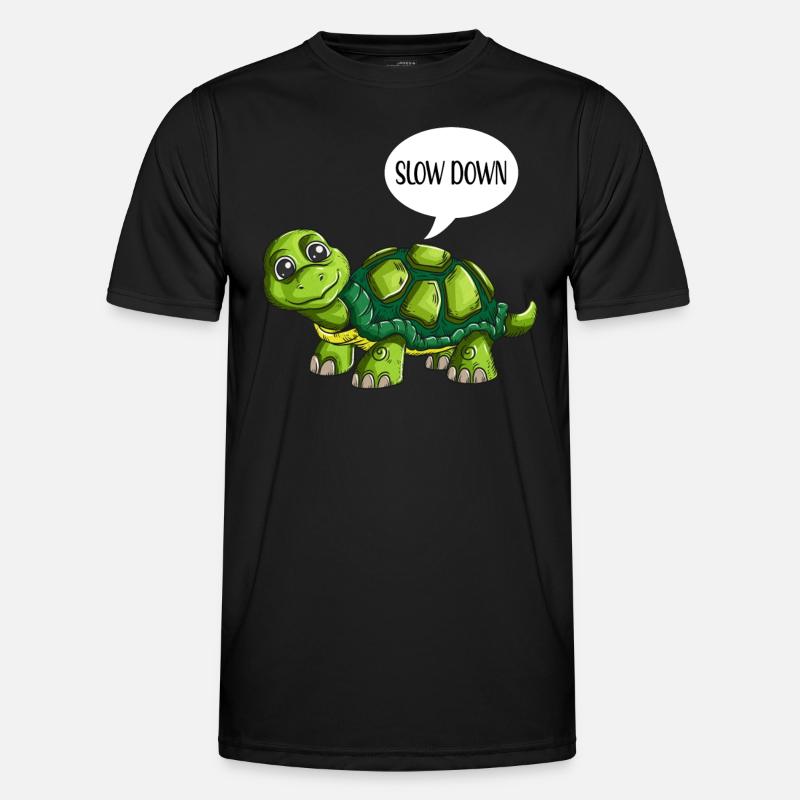 Cute turtle chills slow down - Men's Functional T-Shirt - black