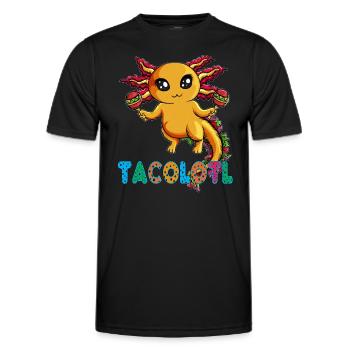 Axolotl Lurch dans le rôle de Taco Mexico Cinco de Mayo - T-shirt sport Homme - noir - Devant - AI Model Male 178 dark (178cm)
