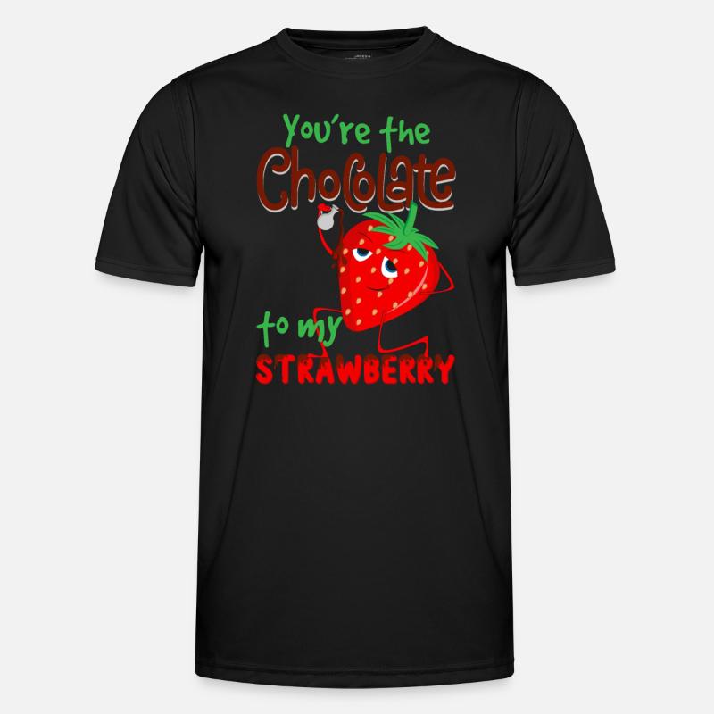 Kombination Erdbeere Schokolade Lecker essen - Männer Funktions-T-Shirt - Schwarz