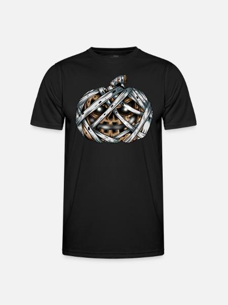 Mummy Pumpkin Glowing Skeleton Halloween - Men's Functional T-Shirt - black