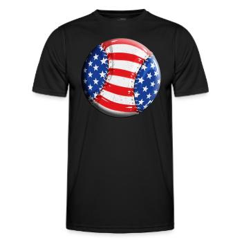 Kinder Baseball USA Fahne Design Baseballprofi - Männer Funktions-T-Shirt - Schwarz - Vorne - AI Model Male 178 dark (178cm)