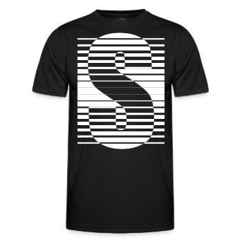 INITIAL S - Men's Functional T-Shirt - black - Front - AI Model Male 178 dark (178cm)