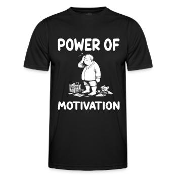 Le pouvoir de la motivation – Conception motivationnelle avec humour - T-shirt sport Homme - noir - Devant - AI Model Male 178 dark (178cm)