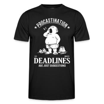 Prokrastination – Deadlines Are Just Suggestions - Männer Funktions-T-Shirt - Schwarz - Vorne - AI Model Male 178 dark (178cm)