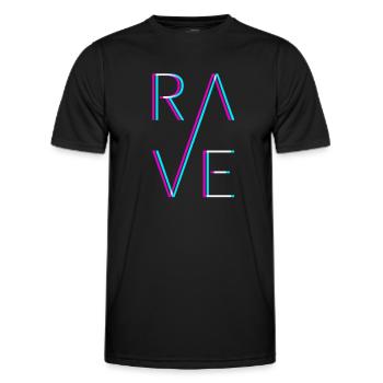 Techno Rave Festival Electro Music Raver - T-shirt sport Homme - noir - Devant - AI Model Male 178 dark (178cm)