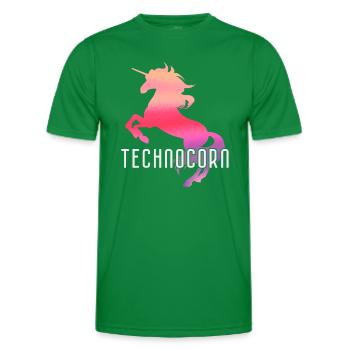 Technocorn Techno Rave Festival Electro Raver - Männer Funktions-T-Shirt - Kelly Green - Vorne - AI Model Male 178 dark (178cm)