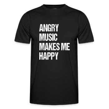 Angry Music Makes Me Happy Metal Music Metalhead - Männer Funktions-T-Shirt - Schwarz - Vorne - AI Model Male 178 dark (178cm)
