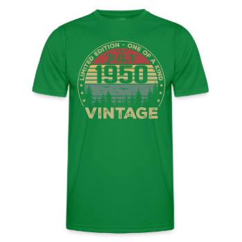 Vintage 1950er Juli 1950er Geburtstagsgeschenk - Männer Funktions-T-Shirt - Kelly Green - Vorne - AI Model Male 178 dark (178cm)