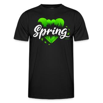 Spring Springtime Hearts - Men's Functional T-Shirt - black - Front - AI Model Male 178 dark (178cm)