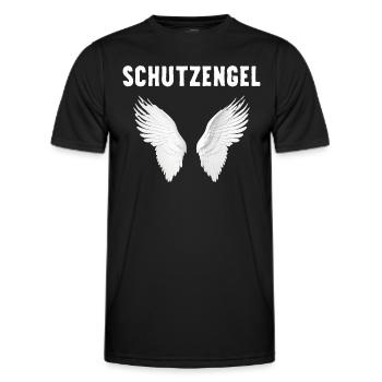 Ich bin ein Schutzengel mit Flügeln ein Engel - Männer Funktions-T-Shirt - Schwarz - Vorne - AI Model Male 178 dark (178cm)