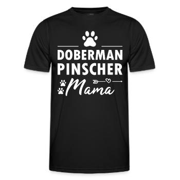 Doberman Pinscher Mama - Men's Functional T-Shirt - black - Front - AI Model Male 178 dark (178cm)