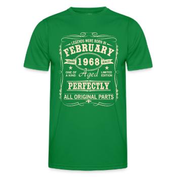 Millésime Février 1968 Anniversaire - T-shirt sport Homme - vert - Devant - AI Model Male 178 dark (178cm)
