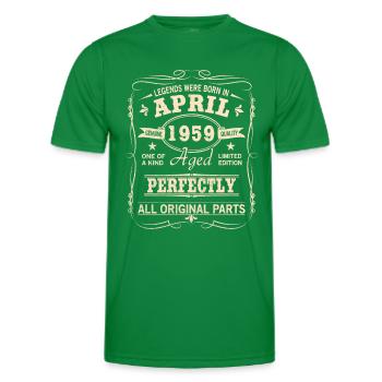 Vintage April 1959 Birthday - Men's Functional T-Shirt - kelly green - Front - AI Model Male 178 dark (178cm)