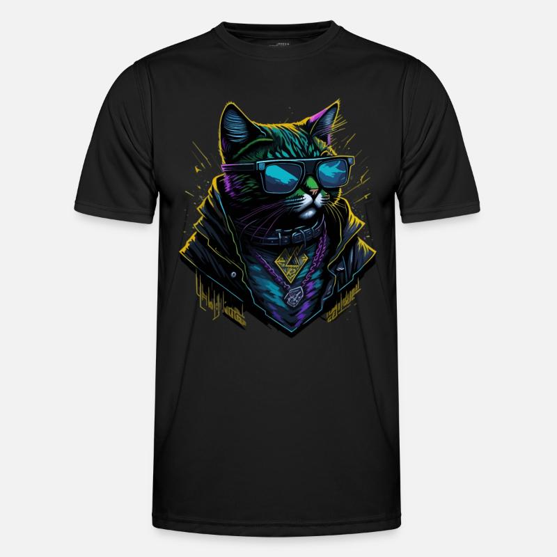 Cyber cool Cat Männer Funktions-T-Shirt