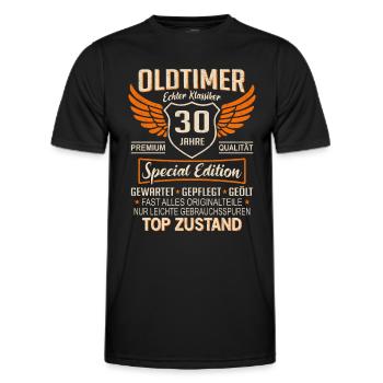30. Geburtstag 30 Jahre Einzigartiger Oldtimer - Männer Funktions-T-Shirt - Schwarz - Vorne - AI Model Male 178 dark (178cm)