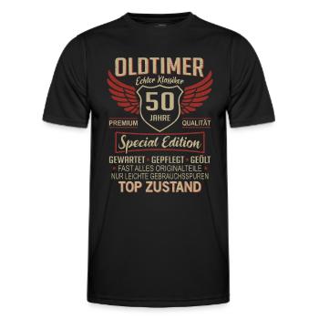 50. Geburtstag 50 Jahre Einzigartiger Oldtimer 50 - Männer Funktions-T-Shirt - Schwarz - Vorne - AI Model Male 178 dark (178cm)